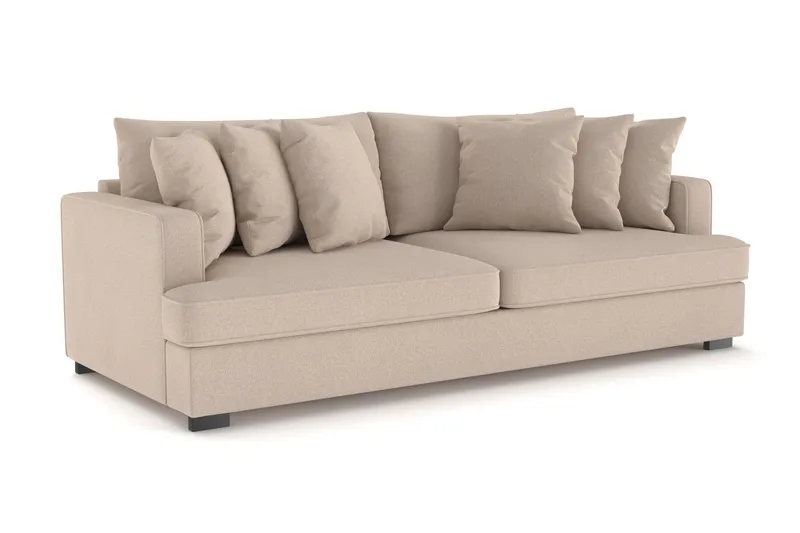 Rossita 4-personers Dyb Sofa i Stof - Beige - Møbler - Sofaer - 4 personers sofa
