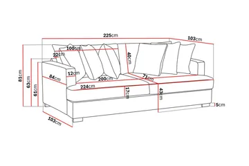 Rossita 4-personers Dyb Sofa i Stof - Brun - Møbler - Sofaer - 4 personers sofa