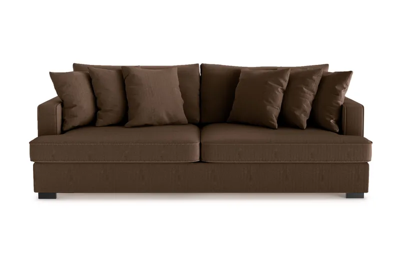 Rossita 4-personers Dyb Sofa i Jernbanefløjl - Brun - Møbler - Sofaer - 4 personers sofa