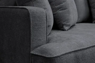 Rossita 4-personers Dyb Sofa i Chenille - Sort - Møbler - Sofaer - 4 personers sofa
