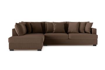 Rossita 4-personers Venstrevendt L-formet Dyb Chaiselongsofa i Jernbanefløjl