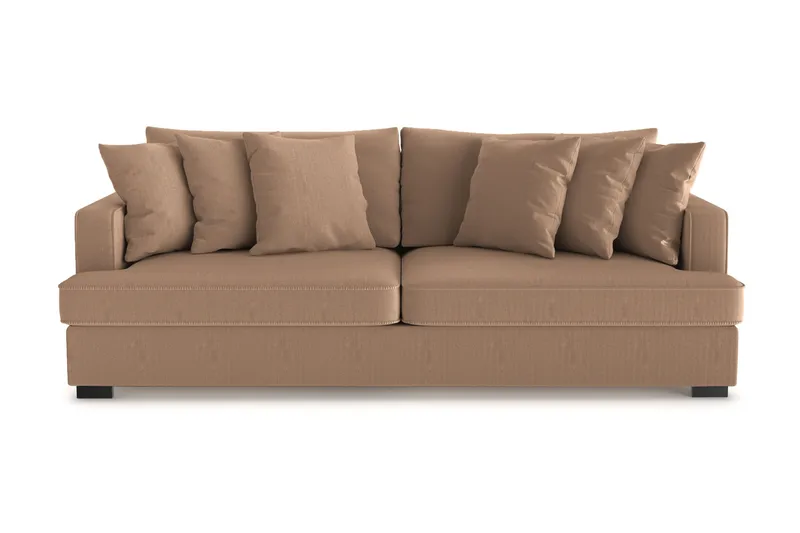 Rossita 4-personers Dyb Sofa i Jernbanefløjl - Brun - Møbler - Sofaer - 4 personers sofa