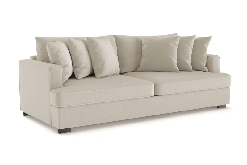 Rossita 4-personers Dyb Sofa i Jernbanefløjl - Greige - Møbler - Sofaer - 4 personers sofa
