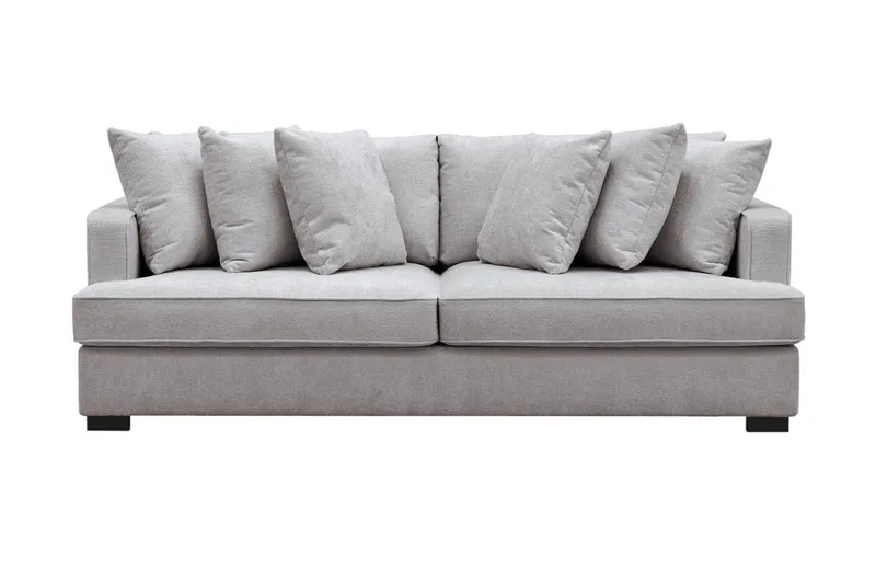 Rossita 4-personers Dyb Sofa i Chenille - Grå / Brun - Møbler - Sofaer - 4 personers sofa