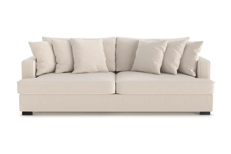 Rossita 4-personers Dyb Sofa i Jernbanefløjl - Beige - Møbler - Sofaer - 4 personers sofa