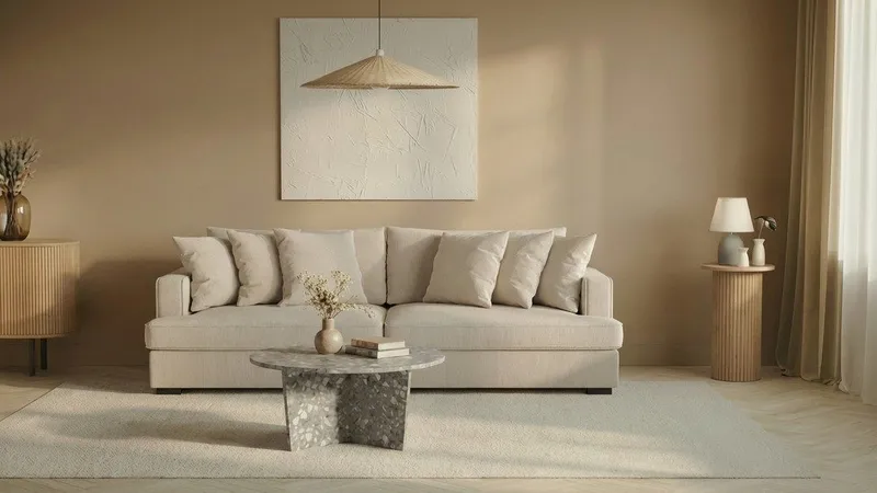 Rossita 4-personers Dyb Sofa i Jernbanefløjl - Greige - Møbler - Sofaer - 4 personers sofa