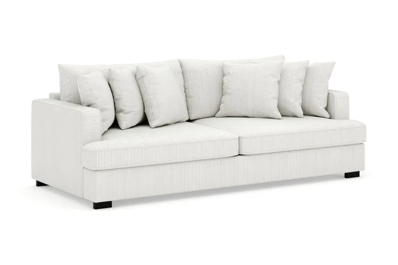 Rossita 4-personers Dyb Sofa i Jernbanefløjl - Offwhite - Møbler - Sofaer - Velour sofaer