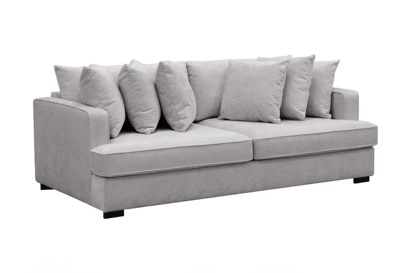 Rossita 4-personers Dyb Sofa i Chenille - Lys Grå - Møbler - Sofaer - 4 personers sofa