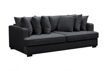 Rossita 4-personers Dyb Sofa i Chenille - Sort - Møbler - Sofaer - 4 personers sofa