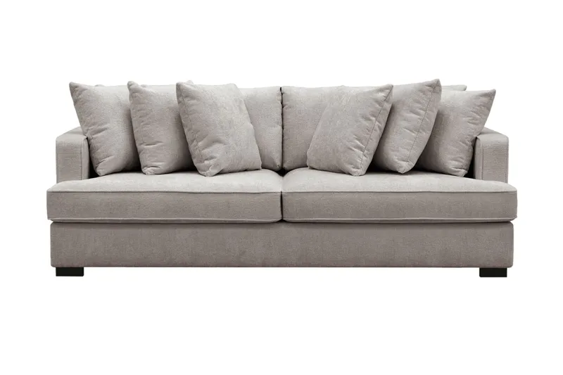 Rossita 4-personers Dyb Sofa i Chenille - Grå / Brun - Møbler - Sofaer - 4 personers sofa