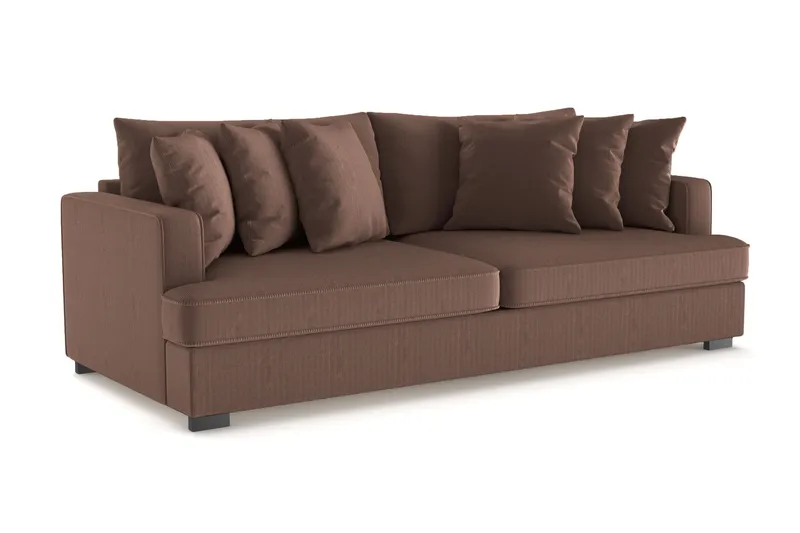 Rossita 4-personers Dyb Sofa i Jernbanefløjl - Brun - Møbler - Sofaer - 4 personers sofa