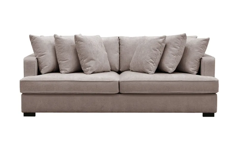 Rossita 4-personers Dyb Sofa i Chenille - Grå / Brun - Møbler - Sofaer - 4 personers sofa