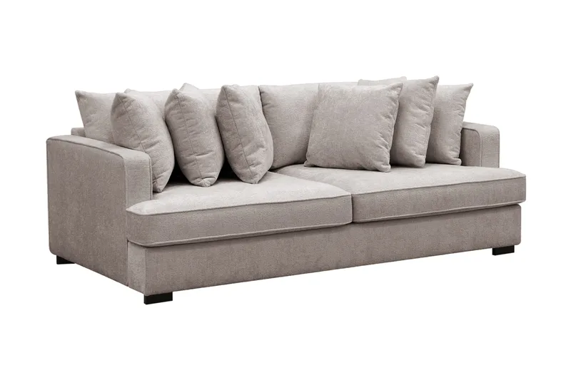Rossita 4-personers Dyb Sofa i Chenille - Grå / Brun - Møbler - Sofaer - 4 personers sofa