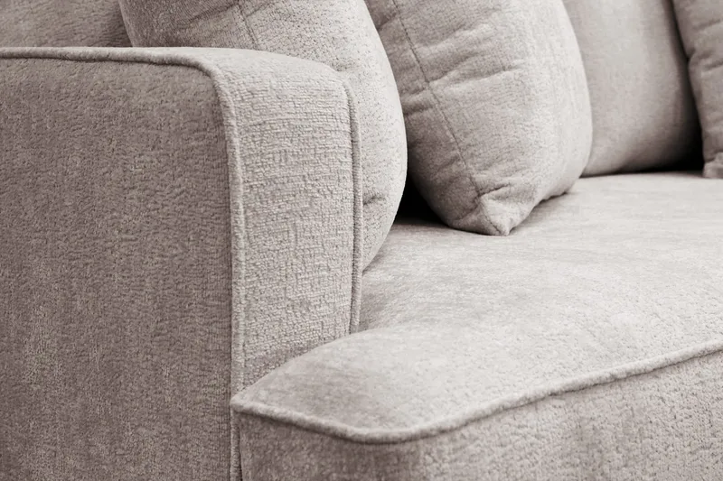 Rossita 4-personers Dyb Sofa i Chenille - Grå / Brun - Møbler - Sofaer - 4 personers sofa