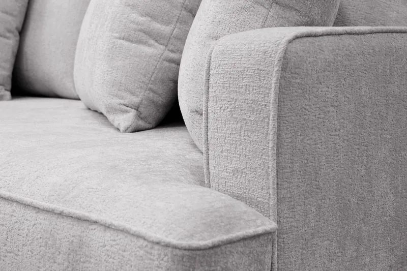 Rossita 4-personers Venstrevendt L-formet Dyb Chaiselongsofa i Chenille - Lys Grå - Møbler - Sofaer - Sofa med chaiselong