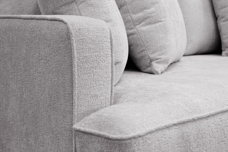 Rossita 4-personers Højrevendt L-formet Dyb Chaiselongsofa i Chenille - Grå - Møbler - Sofaer - Sofa med chaiselong
