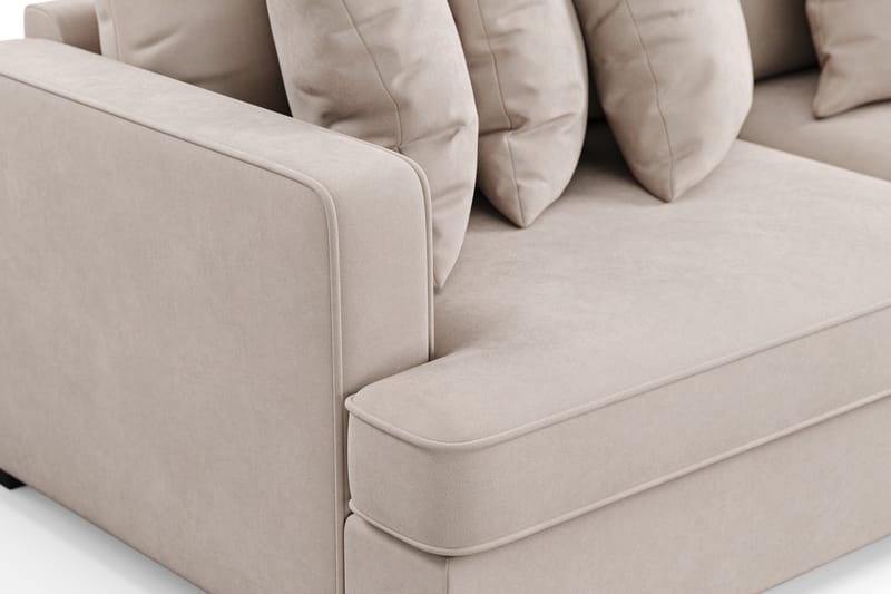 Rossita 4-personers Dyb Sofa i Fløjl - Beige - Møbler - Sofaer - Velour sofaer