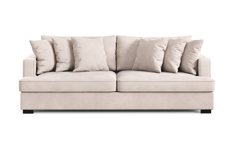 Rossita 4-personers Dyb Sofa i Fløjl - Beige - Møbler - Sofaer - Velour sofaer