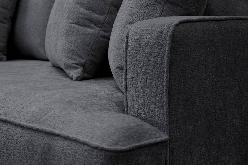 Rossita 4-personers Venstrevendt L-formet Dyb Chaiselongsofa i Chenille - Sort - Møbler - Sofaer - Sofa med chaiselong