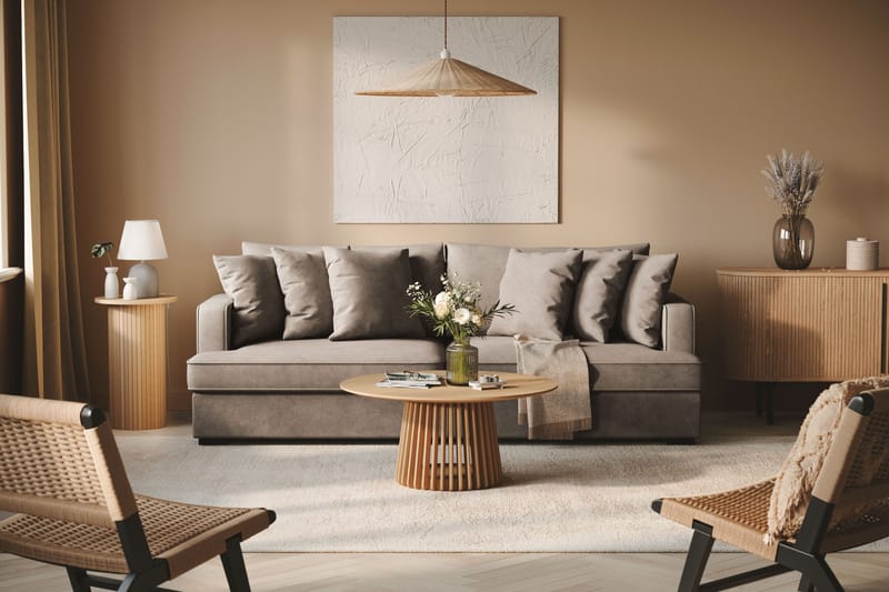 Rossita 4-personers Dyb Sofa i Stof - Brun - Møbler - Sofaer - 4 personers sofa