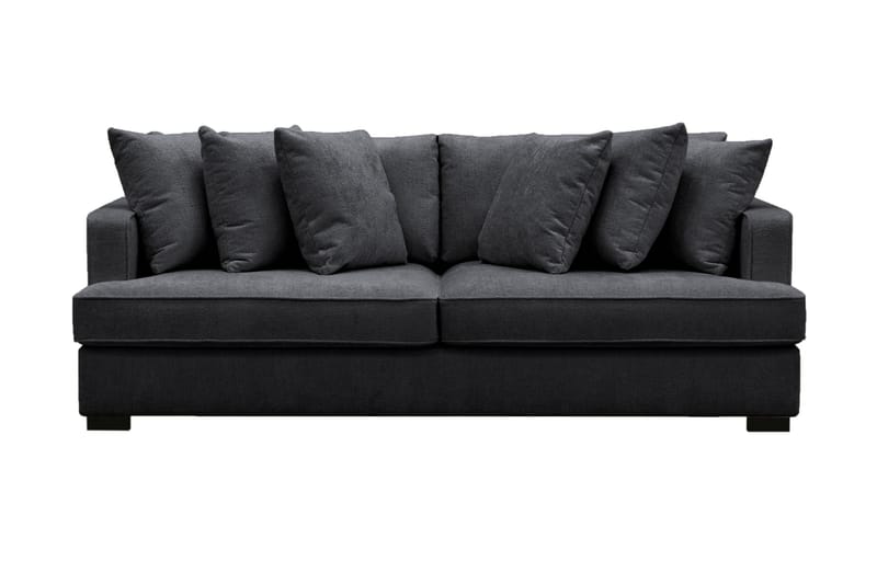 Rossita 4-personers Dyb Sofa i Chenille - Sort - Møbler - Sofaer - 4 personers sofa