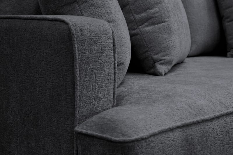 Rossita 4-personers Dyb Sofa i Chenille - Sort - Møbler - Sofaer - 4 personers sofa