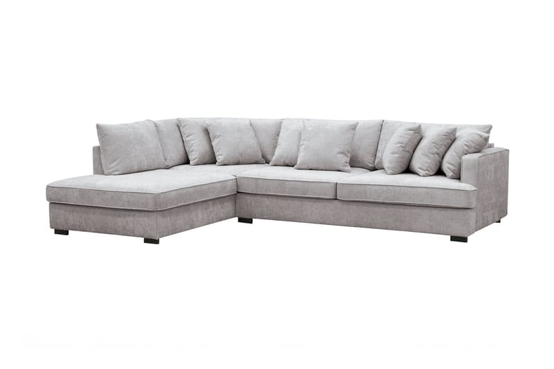 Rossita 4-personers Venstrevendt L-formet Dyb Chaiselongsofa i Chenille - Grå / Brun - Møbler - Sofaer - Sofa med chaiselong