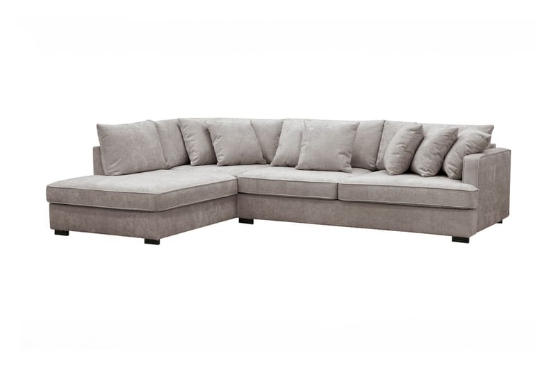 Rossita 4-personers Venstrevendt L-formet Dyb Chaiselongsofa i Chenille - Grå / Brun - Møbler - Sofaer - Sofa med chaiselong