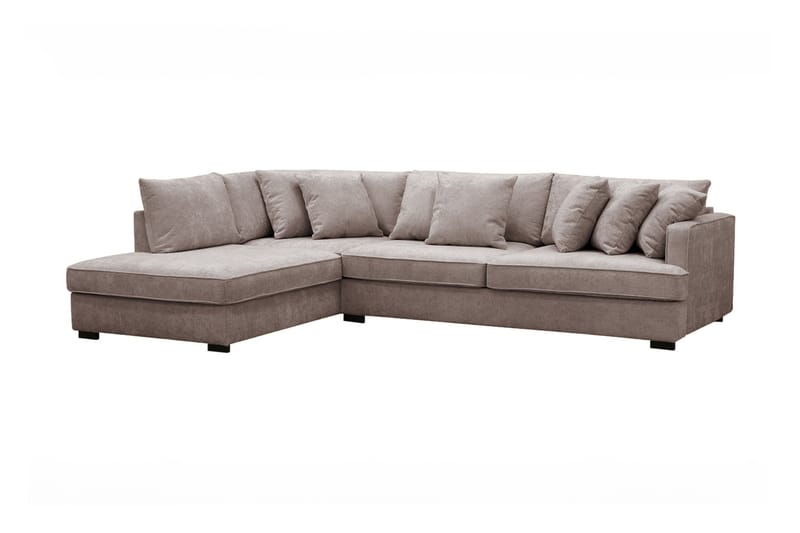 Rossita 4-personers Venstrevendt L-formet Dyb Chaiselongsofa i Chenille - Grå / Brun - Møbler - Sofaer - Sofa med chaiselong