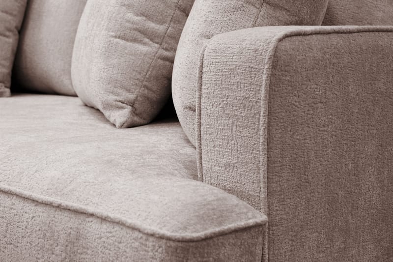 Rossita 4-personers Venstrevendt L-formet Dyb Chaiselongsofa i Chenille - Grå / Brun - Møbler - Sofaer - Sofa med chaiselong