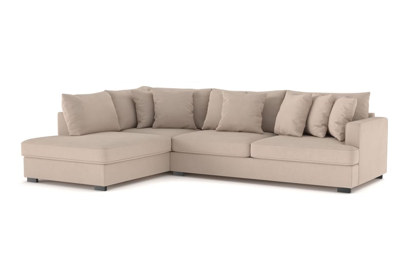 Rossita 4-personers Venstrevendt L-formet Dyb Chaiselongsofa i Stof - Beige - Møbler - Sofaer - Sofa med chaiselong