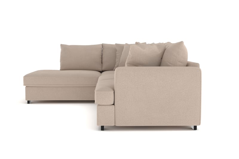 Rossita 4-personers Venstrevendt L-formet Dyb Chaiselongsofa i Stof - Beige - Møbler - Sofaer - Sofa med chaiselong