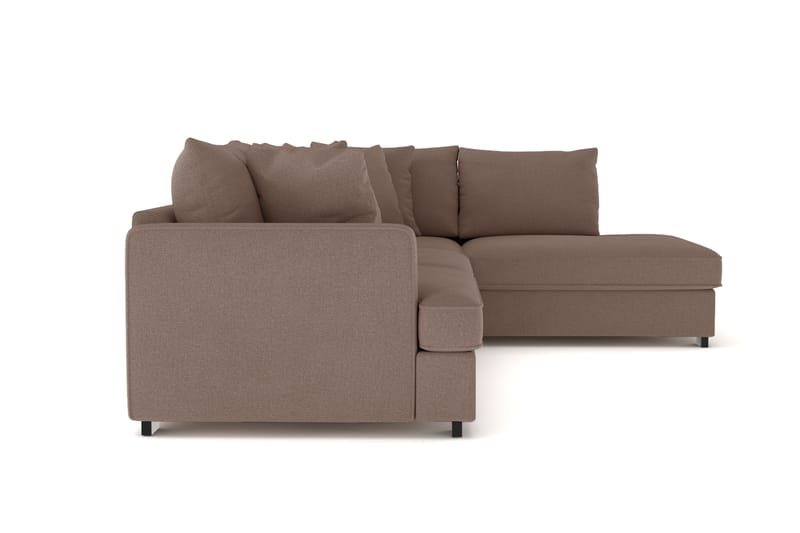 Rossita 4-personers Højrevendt L-formet Dyb Chaiselongsofa i Stof - Brun - Møbler - Sofaer - Sofa med chaiselong