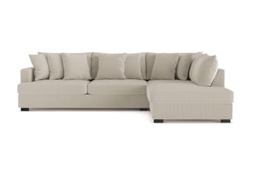 Rossita 4-personers Højrevendt L-formet Dyb Chaiselongsofa i Jernbanefløjl