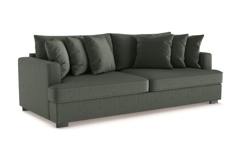 Rossita 4-personers Dyb Sofa i Jernbanefløjl - Mørkegrøn - Møbler - Sofaer - 4 personers sofa