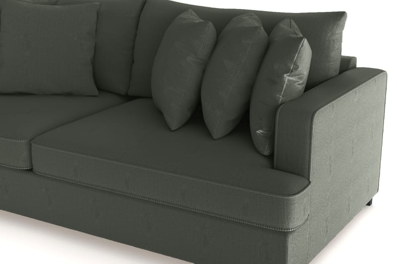 Rossita 4-personers Dyb Sofa i Jernbanefløjl - Mørkegrøn - Møbler - Sofaer - 4 personers sofa