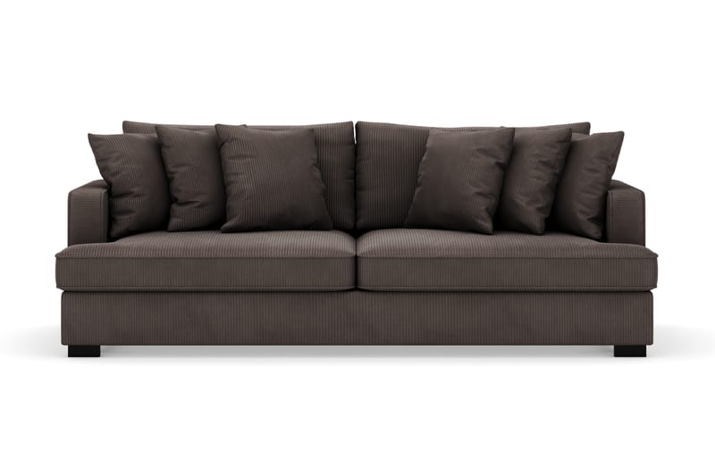 Rossita 4-personers Dyb Sofa i Jernbanefløjl, Mørkegrå