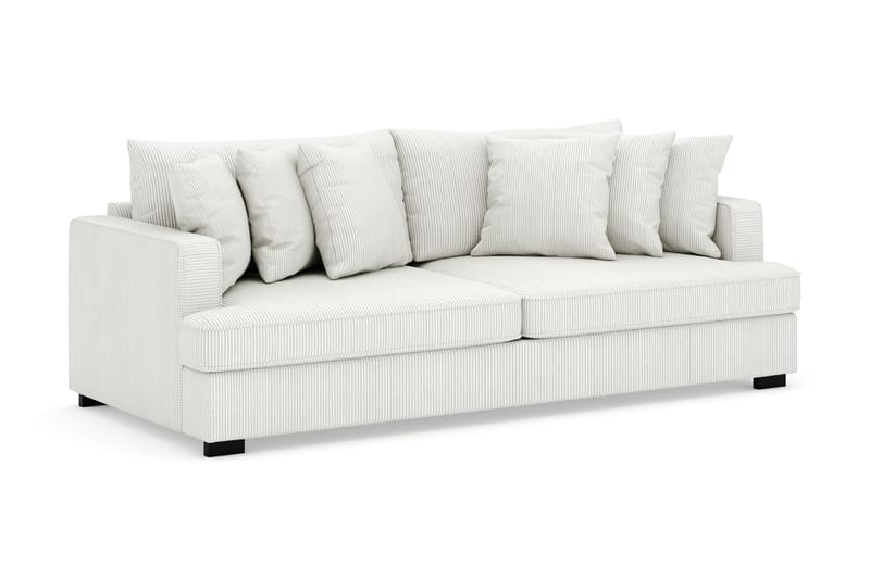Rossita 4-personers Dyb Sofa i Jernbanefløjl - Offwhite - Møbler - Sofaer - Velour sofaer