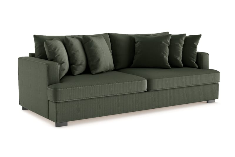 Rossita 4-personers Dyb Sofa i Jernbanefløjl - Mørkegrøn - Møbler - Sofaer - 4 personers sofa