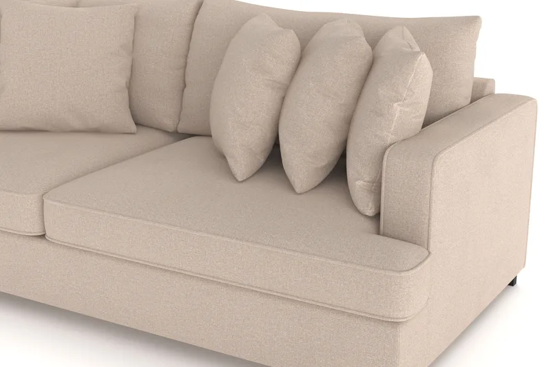 Rossita 4-personers Dyb Sofa i Stof - Beige - Møbler - Sofaer - 4 personers sofa