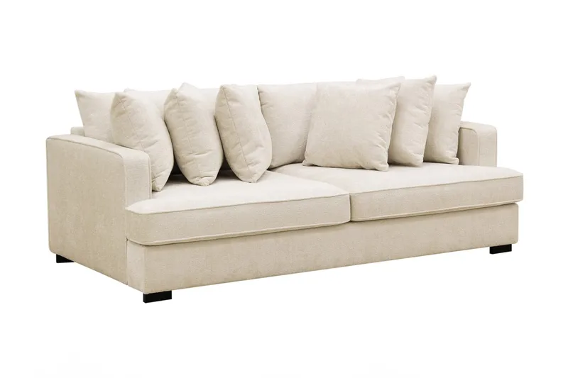 Rossita 4-personers Dyb Sofa i Chenille - Beige - Møbler - Sofaer - 4 personers sofa