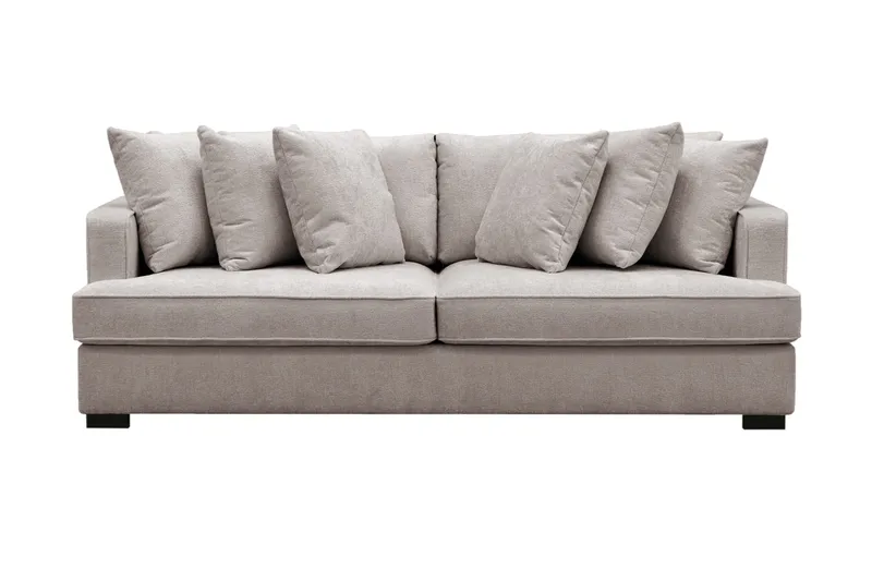 Rossita 4-personers Dyb Sofa i Chenille, Grå / Brun