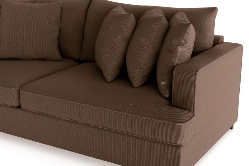 Rossita 4-personers Dyb Sofa i Jernbanefløjl - Brun - Møbler - Sofaer - 4 personers sofa