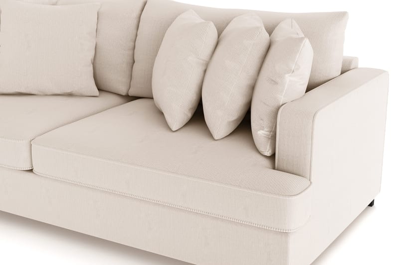 Rossita 4-personers Dyb Sofa i Jernbanefløjl - Beige - Møbler - Sofaer - 4 personers sofa