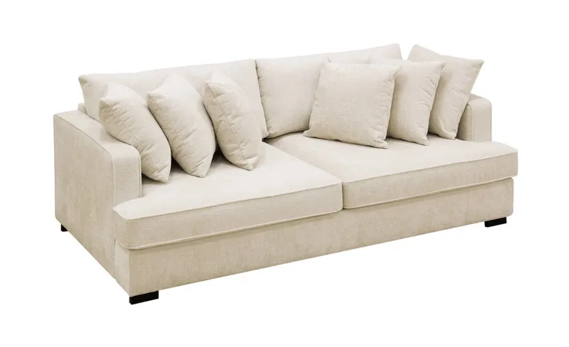 Rossita 4-personers Dyb Sofa i Chenille - Beige - Møbler - Sofaer - 4 personers sofa