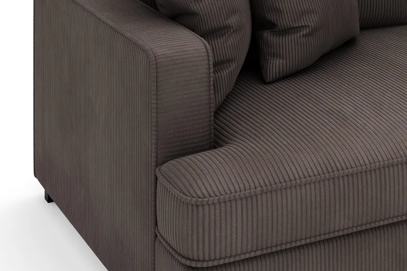 Rossita 4-personers Dyb Sofa i Jernbanefløjl - Mørkegrå - Møbler - Sofaer - Velour sofaer