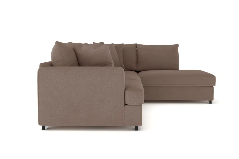 Rossita 4-personers Højrevendt L-formet Dyb Chaiselongsofa i Stof - Brun - Møbler - Sofaer - Sofa med chaiselong