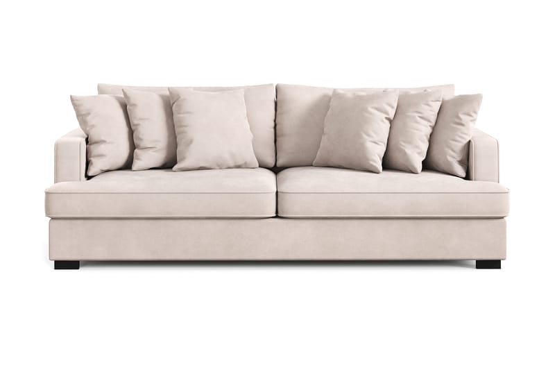 Rossita 4-personers Dyb Sofa i Fløjl, Beige