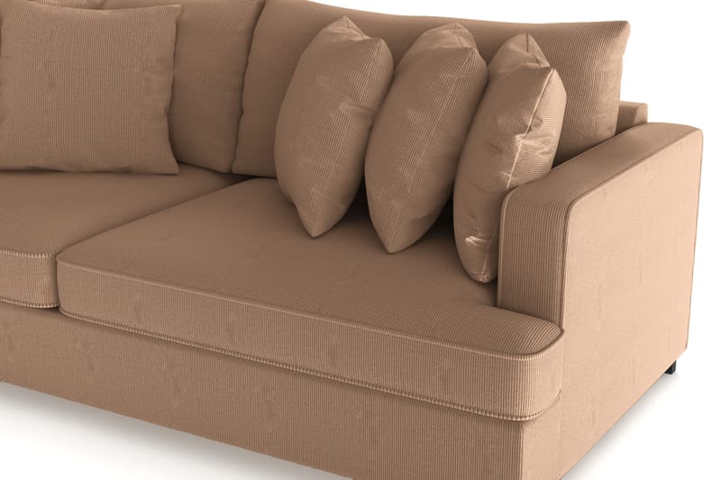 Rossita 4-personers Dyb Sofa i Jernbanefløjl - Brun - Møbler - Sofaer - 4 personers sofa