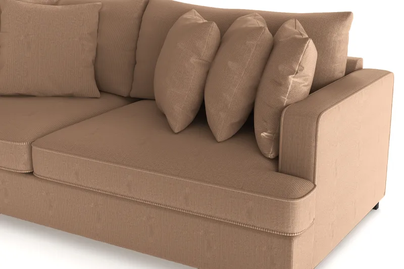 Rossita 4-personers Dyb Sofa i Jernbanefløjl - Brun - Møbler - Sofaer - 4 personers sofa